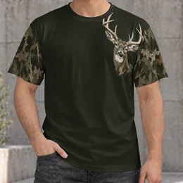 Woodland Buck Emblem for Hunting Camp and Outdoor Weekends All-over Print Unisex T-shirt