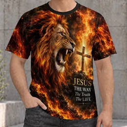 Roaring Lion And Cross For Church Worship And Everyday Christian Faith Wear All-over Print Unisex T-shirt