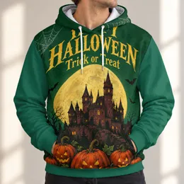 Halloween Moonlit Castle and Pumpkins for Spooky Season Celebrations All-over Print Hoodie (Lightweight)