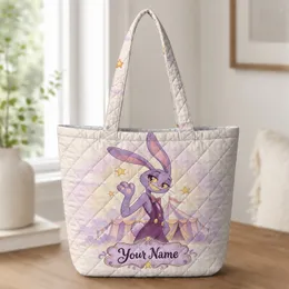 Lavender Circus Rabbit Keepsake for Whimsical Birthdays and Cheerful Everyday Adventures Quilted Tote Bag