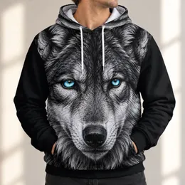 Blue-Eyed Wolf Head for Bold Outdoor Adventures and Everyday Casual Style All-over Print Hoodie (Lightweight)