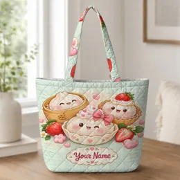 Cute Dumpling Dessert Friends for Sweet Kids’ Weekend Adventures and Birthday Gifts Quilted Tote Bag