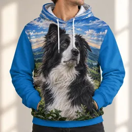 Border Collie Under Open Sky for Countryside Walks and Everyday Outdoor Adventures All-over Print Hoodie (Lightweight)