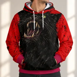 Snarling Black Cat Halloween Style For Spooky Autumn Nights And Bold Alternative Looks All-over Print Hoodie (Lightweight)