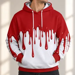 Crimson Drip Color Block for Bold Winter Streetwear and Casual Everyday Layering All-over Print Hoodie (Lightweight)