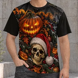 Halloween Christmas Skull, Pumpkin and Bat Holiday Wear for Men and Festive Fans All-over Print Unisex T-shirt