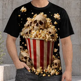 Skull Popcorn Bucket for Movie Nights, Halloween Events, and Horror Film Fans All-over Print Unisex T-shirt