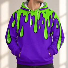 Neon Green and Purple Melting Drips for Bold Everyday Streetwear and Creative Looks All-over Print Hoodie (Lightweight)