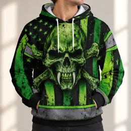 Fanged Green Skull and Crossbones for Workwear Style and Bold Everyday Outdoor Wear All-over Print Hoodie (Lightweight)