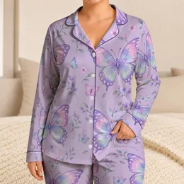 Lavender Butterfly Wings for Whimsical Summer Dreams and Little Girls’ Playful Style Satin Pajamas Set