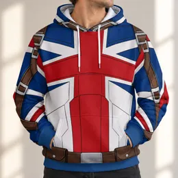 Red White and Navy Cross-Emblem Aviator Uniform for Cosplay Events and Fandom Fans All-over Print Hoodie (Lightweight)
