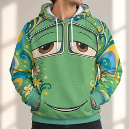 Green Hippie Van Face for Retro Road Trips and Family Costume Events for Adult Fans All-over Print Hoodie (Lightweight)