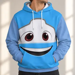 Blue Cartoon Vehicle Face Birthday Gift for Young Racing Fans and Family Celebrations All-over Print Hoodie (Lightweight)