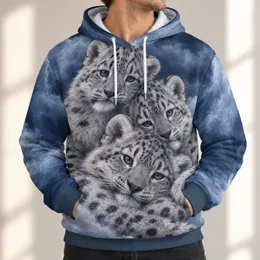 Three Snow Leopard Cubs Cuddling for Cozy Nature Lovers and Relaxed Weekend Adventures All-over Print Hoodie (Lightweight)