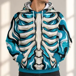 Turquoise Skeleton Bones for Eerie Halloween Nights and Alternative Streetwear Fans All-over Print Hoodie (Lightweight)