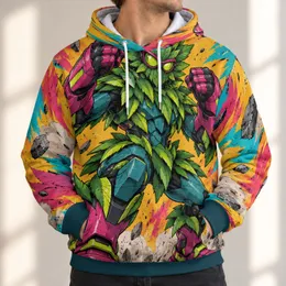 Colorful Leaf Warrior Action Scene for Bold Everyday Adventure and Comic Art Fans All-over Print Hoodie (Lightweight)