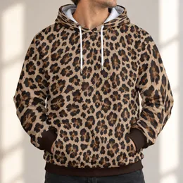 Brown Black Leopard Spots for Casual Streetwear and Everyday Weekend Style All-over Print Hoodie (Lightweight)