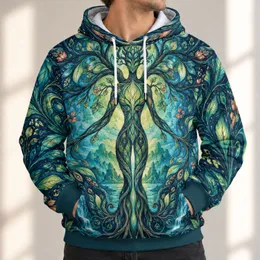 Humanoid Tree Of Life For Nature Lovers And Mystical Art Enthusiasts All-over Print Hoodie (Lightweight)