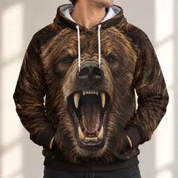 Roaring Brown Bear Portrait for Rugged Outdoor Adventures and Woodland Weekend Wear All-over Print Hoodie (Lightweight)