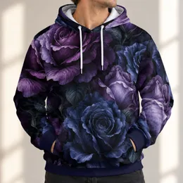 Purple Rose Floral Elegance for Autumn Walks, Casual Weekends and Evening Outings All-over Print Hoodie (Lightweight)