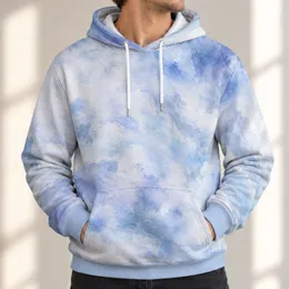 Hazy Blue And White Cloud Wash For Everyday Streetwear And Creative City Style All-over Print Hoodie (Lightweight)