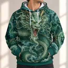 Emerald Dragon Portrait for Fantasy Conventions, Gaming Nights and Everyday Adventure All-over Print Hoodie (Lightweight)