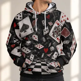 Playing Cards and Checkerboard for Poker Nights and Casino Parties All-over Print Hoodie (Lightweight)