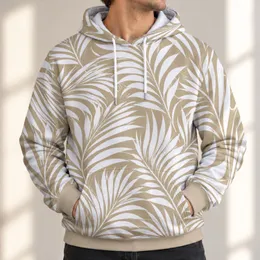 White And Sand Palm Leaves For Relaxed Coastal Weekends And Everyday Island Style All-over Print Hoodie (Lightweight)