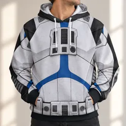 White Blue Sci-Fi Trooper Armor Costume for Halloween Cosplay Fans and Collectors All-over Print Hoodie (Lightweight)
