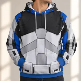 White Blue Sci-Fi Trooper Armor Cosplay for Halloween Parties and Fan Conventions All-over Print Hoodie (Lightweight)