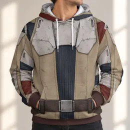 Beige And White Space Knight Armor Outfit For Halloween Cosplay And Galactic Adventure Fans All-over Print Hoodie (Lightweight)