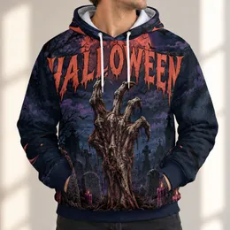 Zombie Hand Graveyard Scene for Halloween Night Celebrations and Spooky Season Fans All-over Print Hoodie (Lightweight)