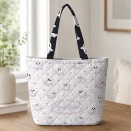 Cute Floating Ghosts for Halloween Parties and Everyday Spooky Style for Her and Friends Quilted Tote Bag