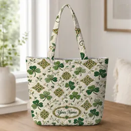 Celtic Shamrock and Knot Motifs for St Patrick's Day and Irish Heritage Celebrations Quilted Tote Bag