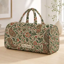 Heritage Paisley Florals for Weekend Getaways, Yoga Retreats and Outdoor Escapes Quilted Weekend Bag