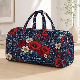 Americana Wildflowers and Stars for Coastal Getaways, Summer Travel, and Beach Days Quilted Weekend Bag