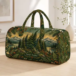Evergreen Pine Forest And Wildflowers For Weekend Getaways And Scenic Outdoor Travel Quilted Weekend Bag