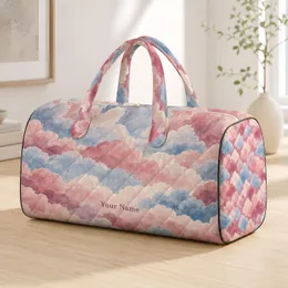 Dusty Rose Cloud Wash for Relaxed Weekend Getaways and Stylish Everyday Travel Journeys Quilted Weekend Bag