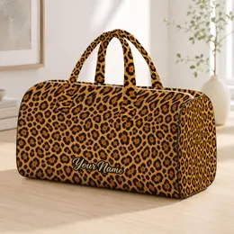 Golden Leopard Spots for Bold Weekend Getaways, Gym Sessions, and Travel Adventures Quilted Weekend Bag