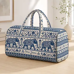 Bohemian Elephant Motif for Relaxed Weekend Getaways and Everyday Travel Adventures Quilted Weekend Bag