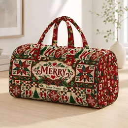 Vintage Christmas Quilt Snowflakes and Stars for Festive Holiday Travel and Cozy Getaways Quilted Weekend Bag