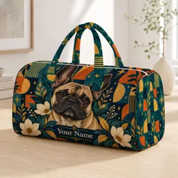 French Bulldog Portrait for Weekend Getaways and City Escapes for Frenchie Lovers Quilted Weekend Bag