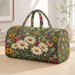 Colorful Daisy Wildflowers for Cheerful Weekend Getaways and Garden-Loving Travelers Quilted Weekend Bag