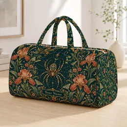 Art Nouveau Spider and Floral Motifs for Moody Victorian-Inspired Weekend Escapes Quilted Weekend Bag