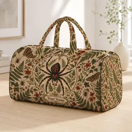 Vintage Botanical Spider Motifs for Weekend Escapes, Nature Lovers, and Garden Gifts Quilted Weekend Bag