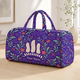 Violet And Mint Abstract Motif For Colorful Weekend Getaways And Everyday Travel Quilted Weekend Bag