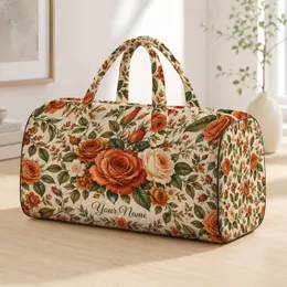 Terracotta Rose Bouquet for Sunny Garden Getaways and Relaxed Weekend Escapes Quilted Weekend Bag