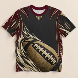 Gold Football and Heraldic Fleur Emblem for Game Day Tailgates and Autumn Sports Fans All-over Print Unisex T-shirt
