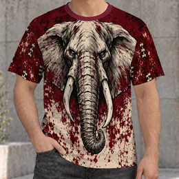 Fierce Elephant Head With Burgundy Distressed Accents for Bold Everyday Wear All-over Print Unisex T-shirt