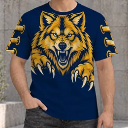 Fierce Golden Wolf Mascot for Outdoor Game Day and Casual Autumn Adventures for Fans All-over Print Unisex T-shirt